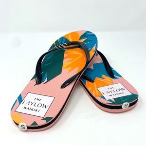 THE LAYLOW WAIKIKI Hawaii Floral Rubber Flipflops